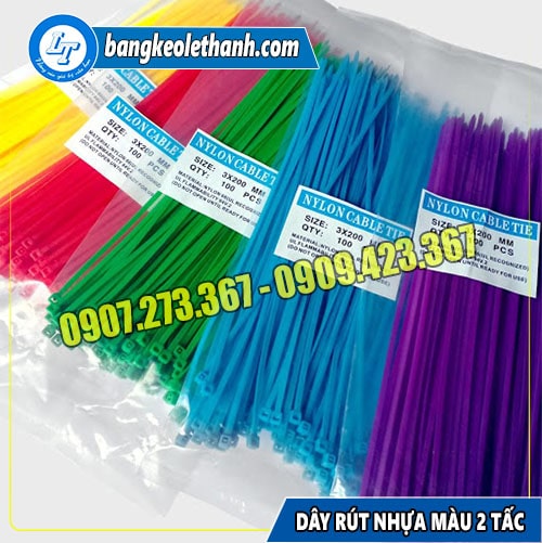 Dây rút nhựa màu 2 tấc