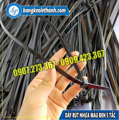 Dây rút nhựa màu đen 5 tấc