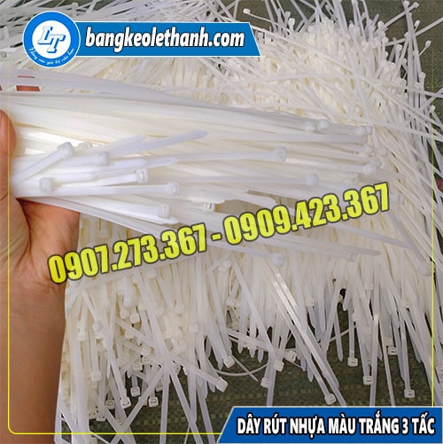 Dây rút nhựa màu trắng 3 tấc