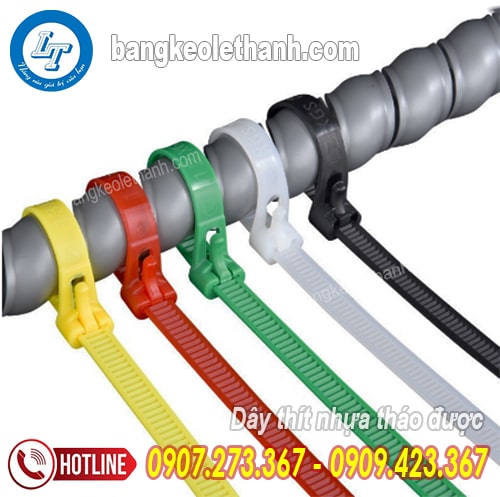 Dây thít nhựa tháo mở được nhiều màu Dây thít nhựa tháo mở được nhiều màu