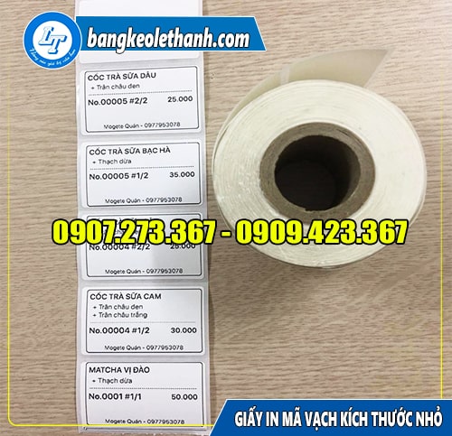 Giấy cuộn in mã vạch 1 tem