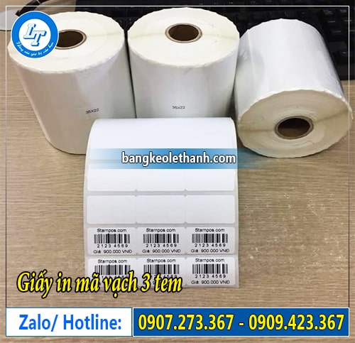 Giấy in mã vạch 3 tem