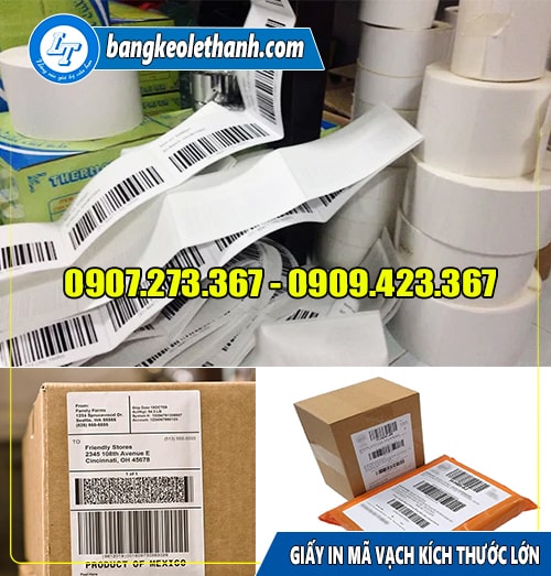Giấy in mã vạch kích lớn dán thùng carton