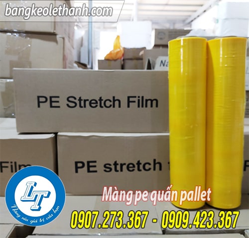 Màng pe quấn pallet màu vàng