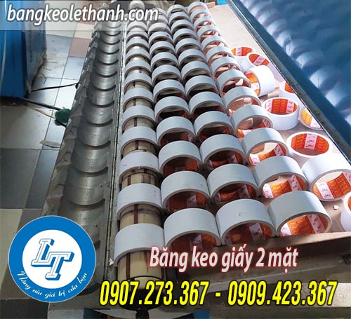 Sản xuất băng keo giấy 2 mặt màu trắng