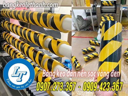 Xưởng sản xuất băng keo dán nền sọc vàng đen