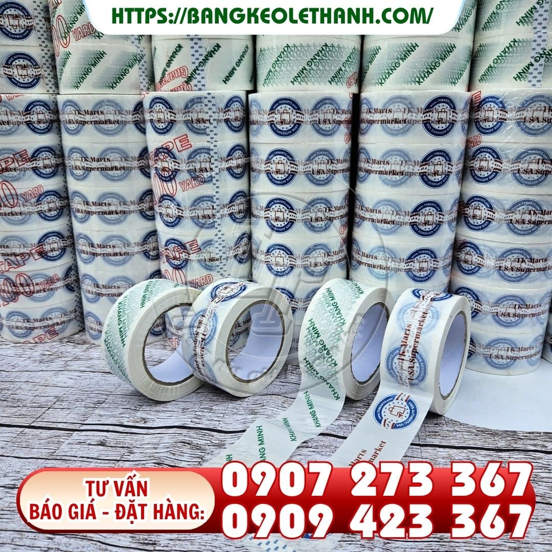 Băng keo in logo dán thùng