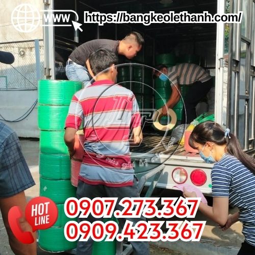 Lên hàng dây đai nhựa pp cho khách