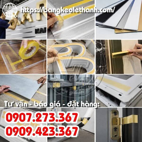 Băng keo 2 mặt sợi thuỷ tinh dán biển quảng cáo, trang trí nội thất