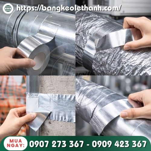 Băng keo nhôm quấn ống gió, ống lạnh
