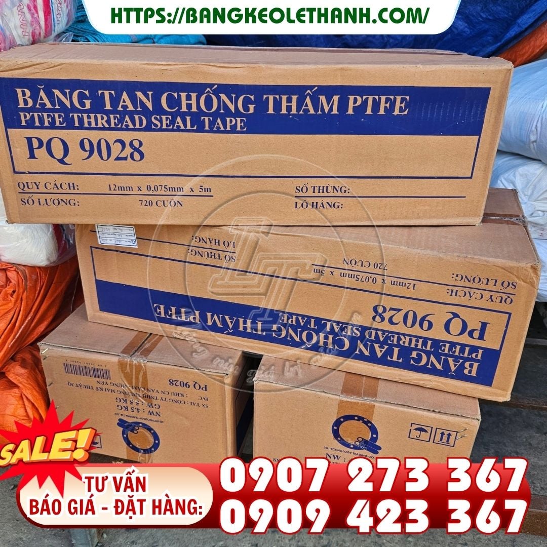 Băng keo cao su non PQ 9028 thùng 720 cuộn
