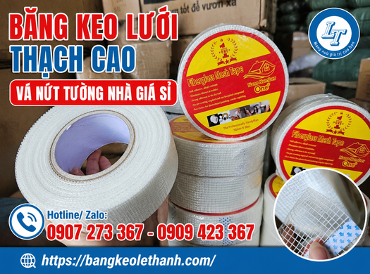BĂNG KEO LƯỚI THẠCH CAO VÁ NỨT TƯỜNG NHÀ GIÁ SỈ