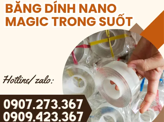 BĂNG DÍNH NANO MAGIC TRONG SUỐT GIÁ RẺ