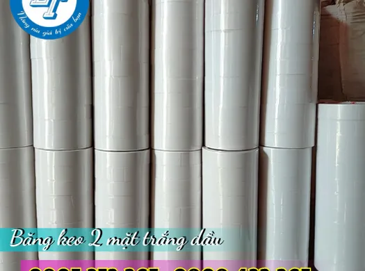 Cung cấp băng keo 2 mặt trắng dầu dán giấy giá rẻ