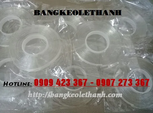 CUỘN BĂNG KEO NANO TRONG SUỐT - BĂNG KEO HAI MẶT CAO CẤP