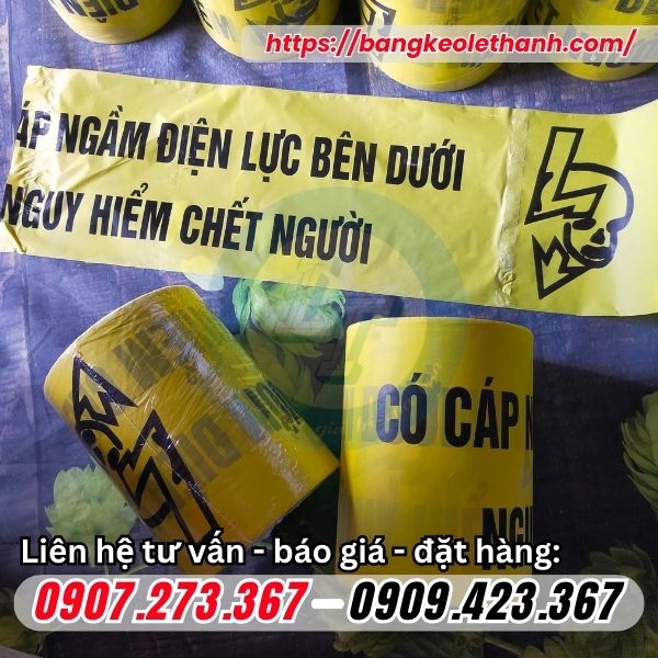 Băng cảnh báo cáp ngầm in chữ sắc nét