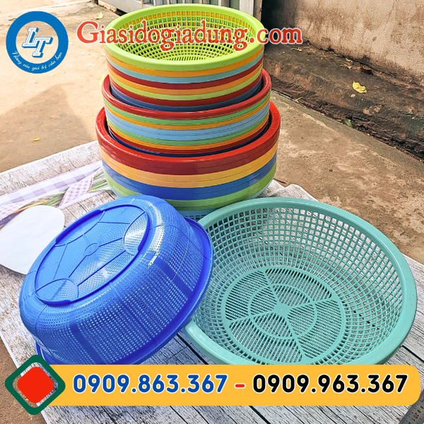 bán rổ nhựa tròn lỗ lớn giá sỉ đủ mẫu mã màu sắc