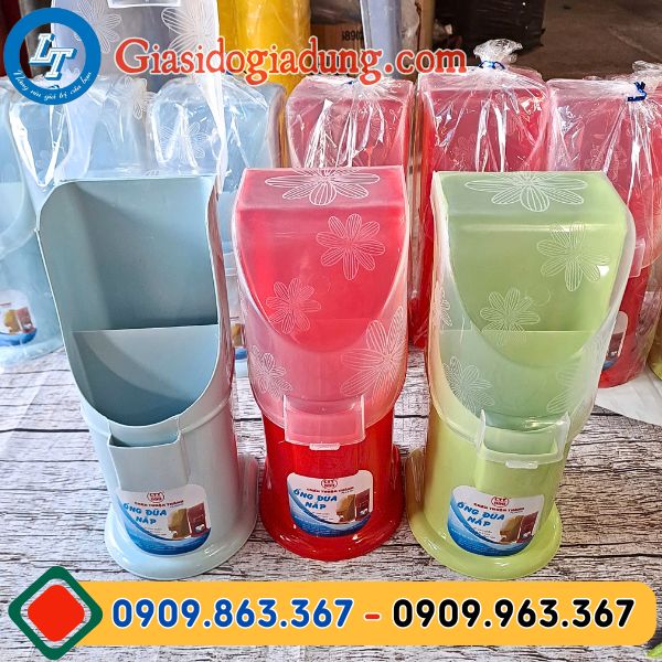 bán sỉ ống đựng đũa nhựa chữ U có nắp giá rẻ đủ màu