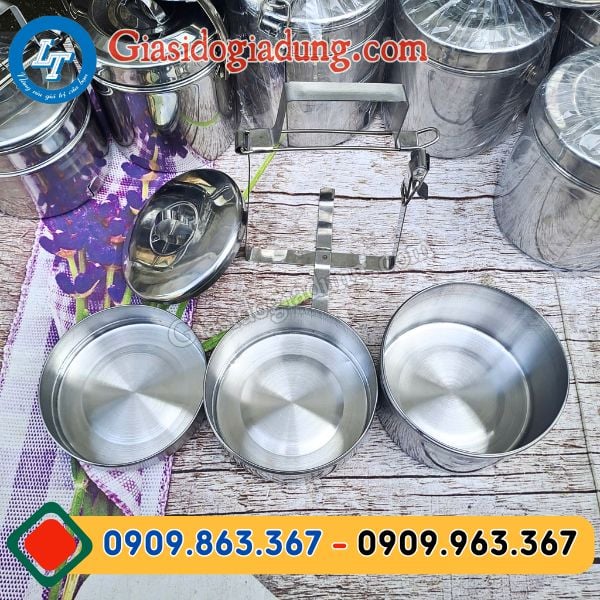 báo giá sỉ camen inox đựng cơm 3 tầng cho đại lý hcm