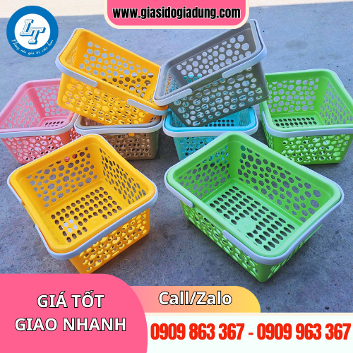báo giá sỉ giỏ xách nhựa không nắp đủ kích thước giá rẻ cho đại lý toàn quốc