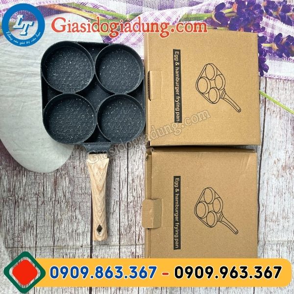 báo giá sỉ rẻ chảo 4 ngăn chiên trứng vân đá chống dính cao cấp cho đại lý 3 miền