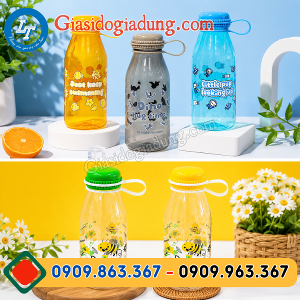 bình nước đi học cho bé 500ml giá sỉ đủ kiểu dáng