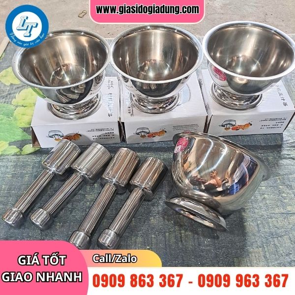 bộ cối chày inox đủ size giá sỉ rẻ tận xưởng