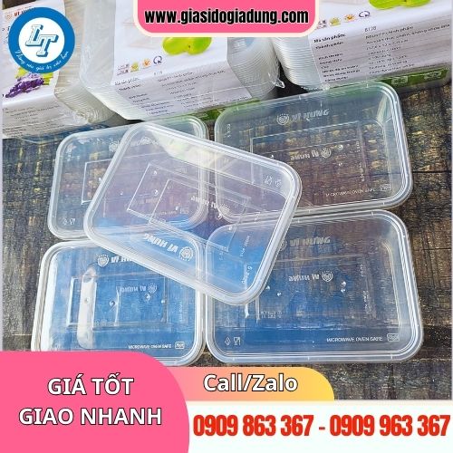 bộ hộp nhựa chữ nhật trong suốt giá sỉ rẻ giao hàng tận nơi