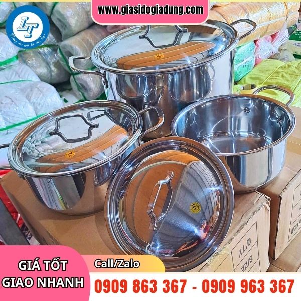 bộ nồi inox 3 đáy giá sỉ chất lượng