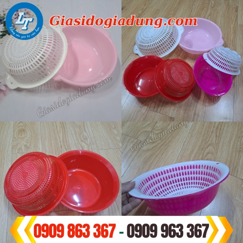 bỏ sỉ bộ rổ nhựa kèm thau giá rẻ chất lượng cho đại lý