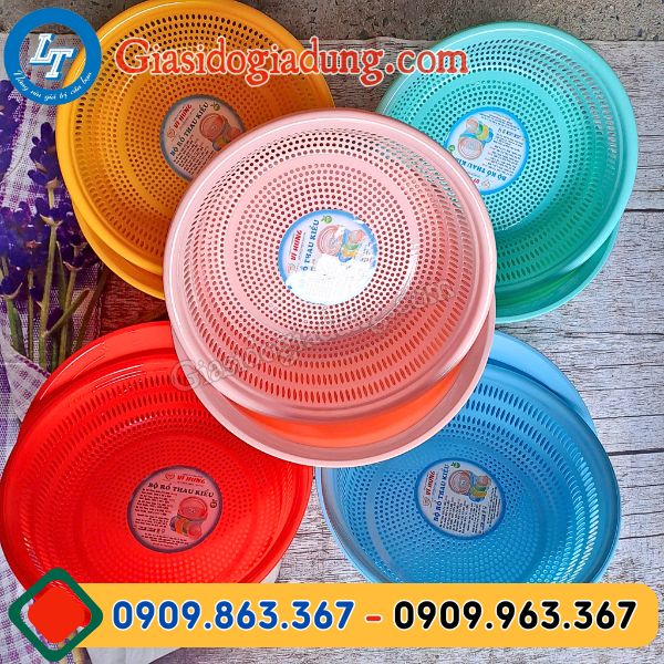 bộ thau rổ nhựa tròn kiểu giá sỉ tận nhà máy