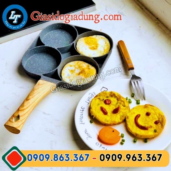 chảo 4 ngăn chiên trứng tiện lợi giá bán sỉ rẻ hcm