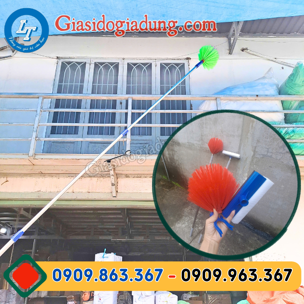 chổi quét mạng nhện trần nhà cán inox 3m giá sỉ rẻ chất lượng