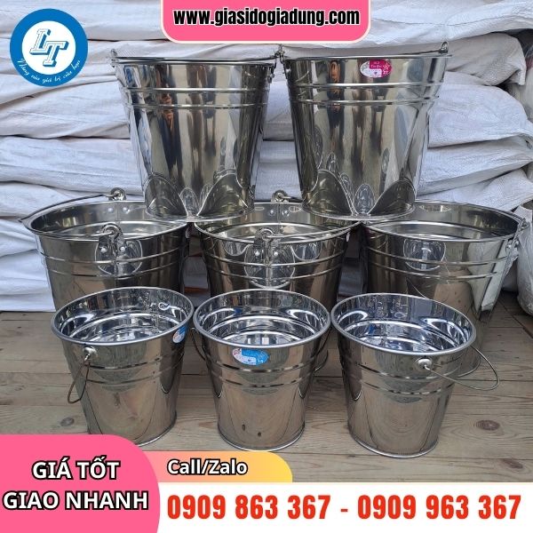 diểm mua sỉ xô inox giá rẻ đủ kích cỡ