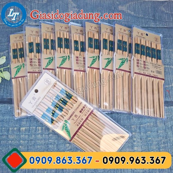 đũa gỗ ăn cơm giá sỉ set 10 đôi