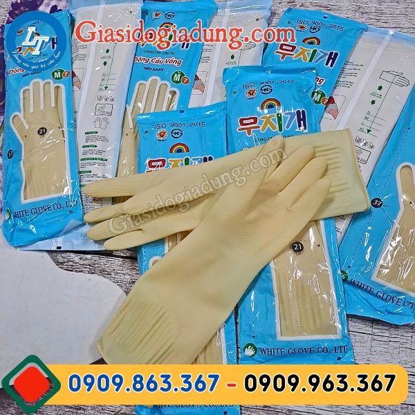 găng tay cao su đông cầu vồng nếp nhắn sỉ thùng 400 đôi