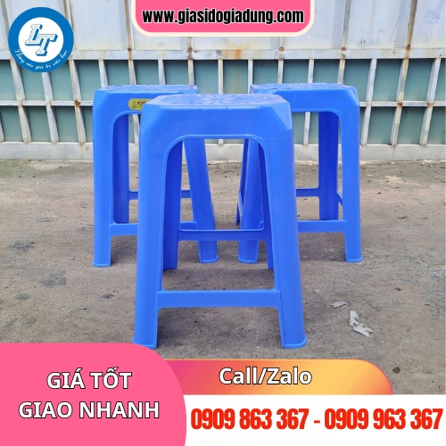 ghế nhựa cao vuông màu xanh gí rẻ tại xưởng sản xuất