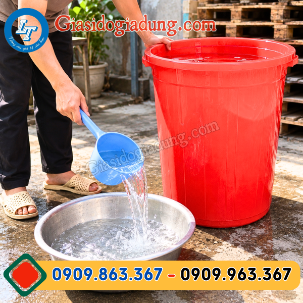 giá sỉ thùng nhựa 220 lít có nắp đựng đồ đa năng tiện lợi
