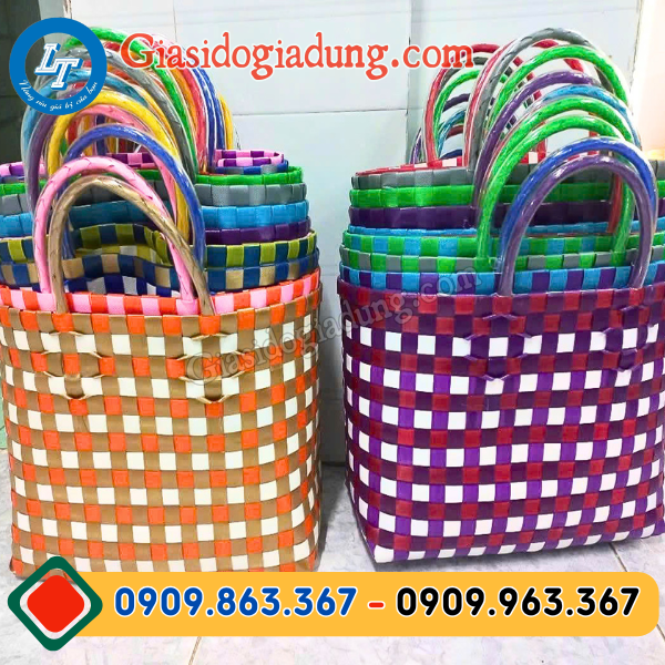 giỏ nhựa đan tay mua sỉ giá gốc