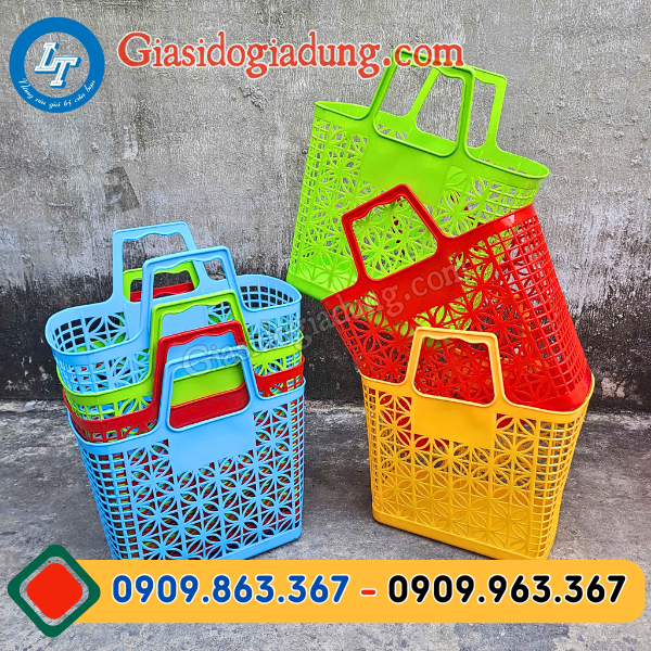 giỏ nhựa đi chợ vuông đủ size giá rẻ tận gốc