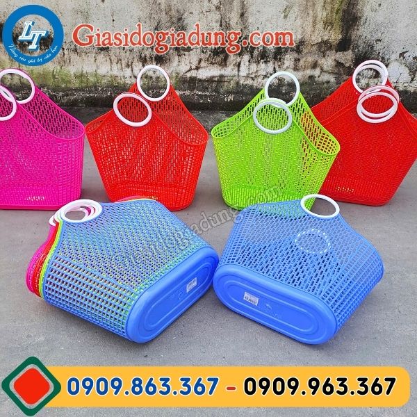 giỏ nhựa xách đi chợ đủ màu đủ size đủ mẫu giá sỉ tại xưởng miền nam
