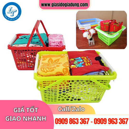 giỏ xách nhựa không nắp đựng đồ đa năng giá rẻ