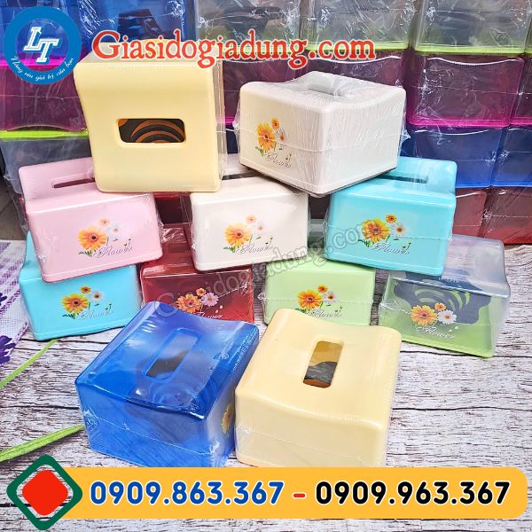 hộp đựng khăn giấy vuông đủ mẫu đủ màu giá sỉ