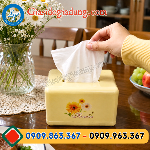 hộp đựng khăn giấy vuông lò xo giá sỉ rẻ hcm