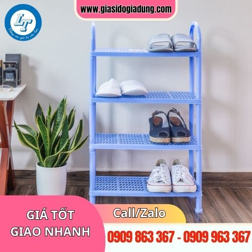 kệ giày dép nhựa 4 tầng đủ màu giá sỉ trực tiếp tại xưởng