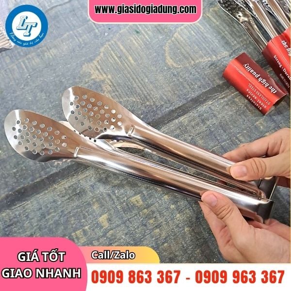 kẹp gắp bánh inox lỗ tròn giá sỉ đủ size