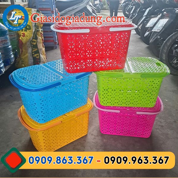 kho sỉ giỏ xách nhựa 2 quai có nắp giá rẻ nhất thị trường hcm