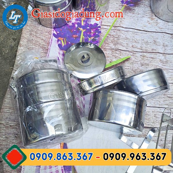 kho sỉ rẻ camen inox đựng cơm 3 tầng giá xưởng