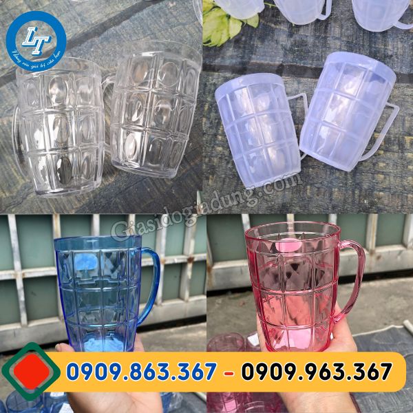 ly cốc nhựa có quai uống bia bền đẹp giá sỉ cực rẻ