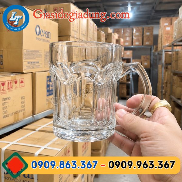 ly thủy tinh uống bia có quai chất lượng giá sỉ rẻ miền nam